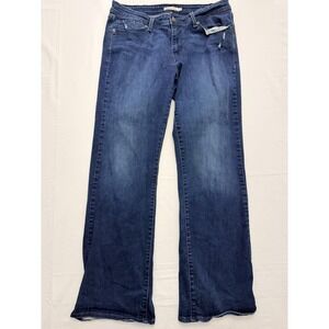 Levis 529 Curvy Bootcut Jeans Womens 32 Blue Med Wash Mid Rise Distressed 32x32